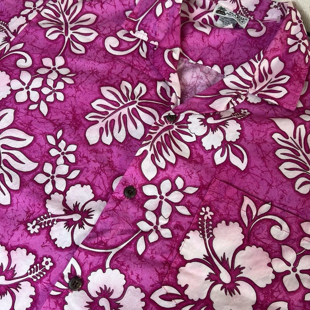 Vintage Aloha Republic Hawaiian Shirt Streetwear Mens Large Floral Resort USA